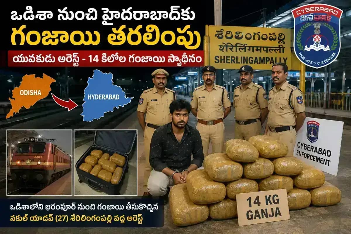 జార్డండ్ నుంచి హైదరాబాద్‌కు గంజాయి రవాణ | 14 కిలోల గంజాయితో యువకుడి అరెస్టు
