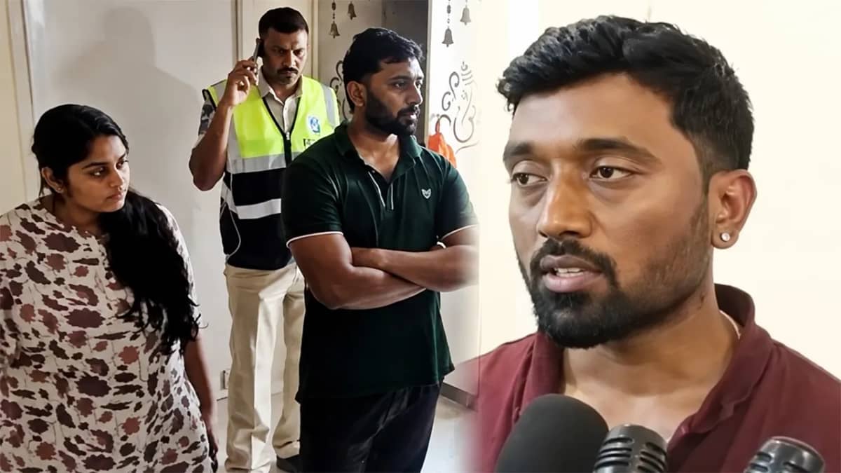 రాజేంద్రనగర్ ఎమ్మెల్యే ప్రకాశ్ గౌడ్ కుమారుడు సంతోష్ గౌడ్, చిత్రంలో శ్రేయాశ్రీ