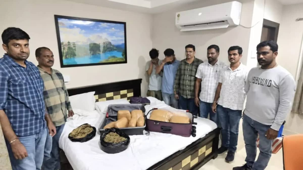 Hyderabad Excise STF officials arrested two people for allegedly selling cannabis in Kondapur
