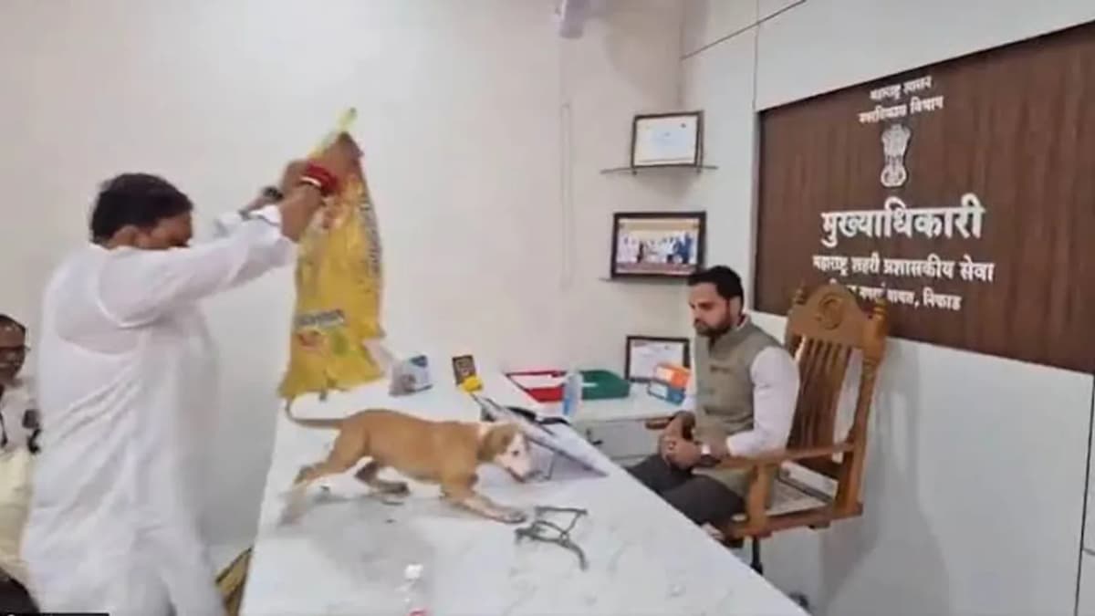 అధికారి ముందు కుక్క పిల్లలతో నిరసన.. షాకైన ప్రభుత్వ అధికారి!