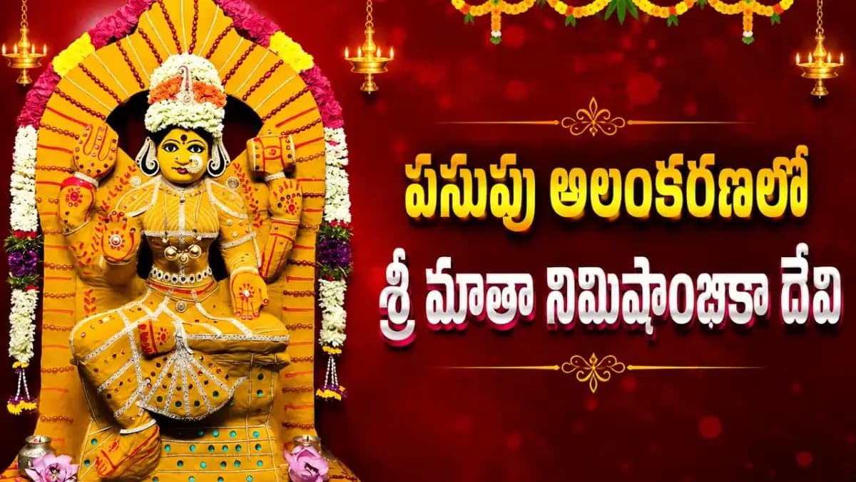 ఆషాఢ మాసం మూడవ శుక్రవారం సందర్భంగా పసుపు అలంకరణలో దర్శనమిచ్చిన శ్రీ మాతా నిమిషాంబ దేవి