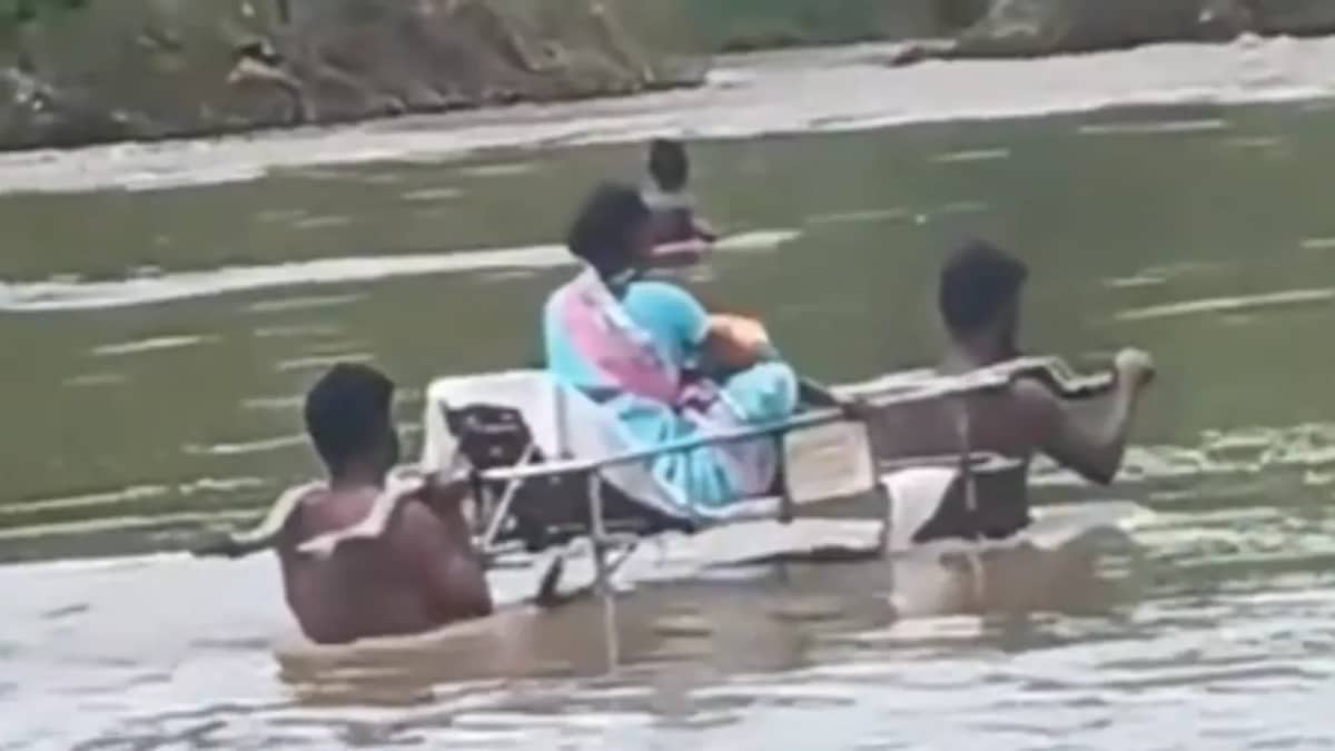 ఏడు నెలల గర్భిణికి వాగు దాటే అవస్థ.. కొమురం భీం జిల్లాలో కలచివేసే ఘటన