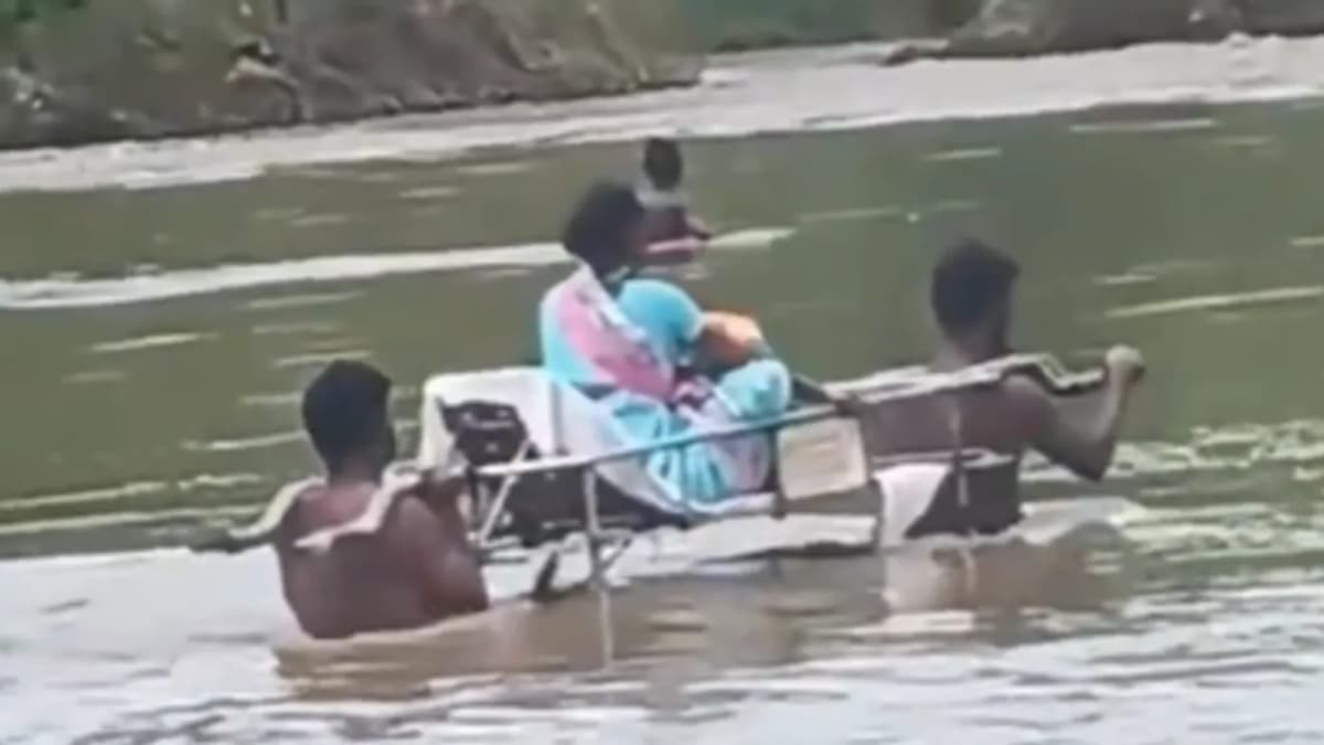 ఏడు నెలల గర్భిణికి వాగు దాటే అవస్థ.. కొమురం భీం జిల్లాలో కలచివేసే ఘటన