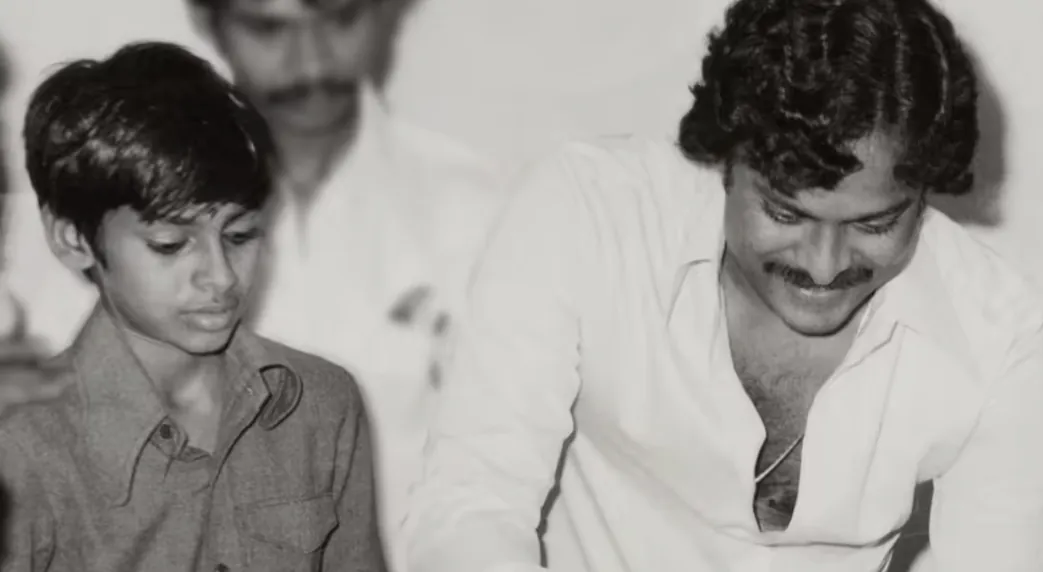 Meghstar chiranjeevi Pawan Kalyan rare vintage photo
